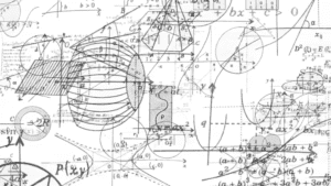 Image of calculations in the background